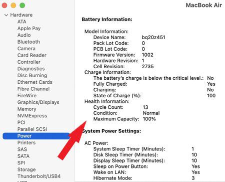 provera stanja baterije macbook