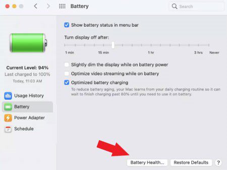 provera stanja baterije macbook