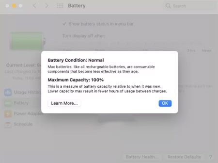 provera stanja baterije macbook