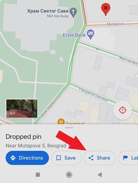 deljenje lokacije google mape