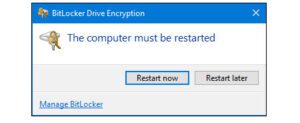 Enabling BitLocker with Windows 10