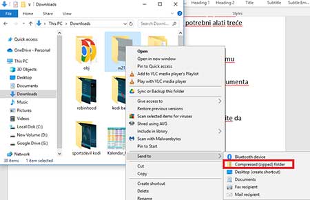 Kako zipovati dokument ili folder u Windows 10
