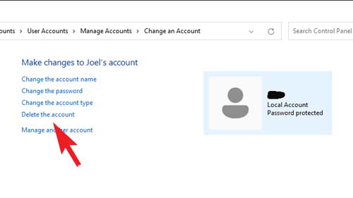 Uklanjanje korisničkih naloga u Windows 11